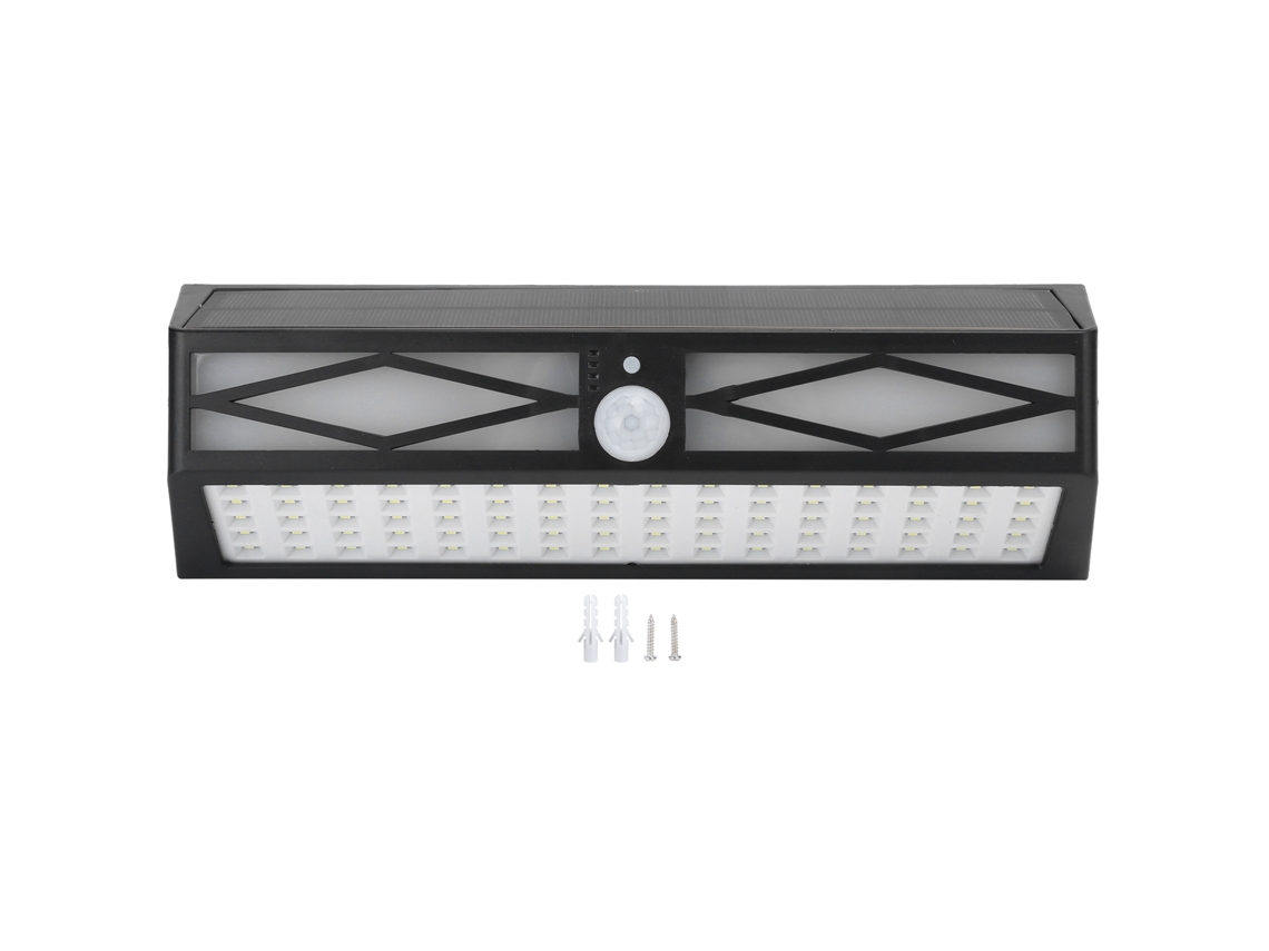 Lâmpada de Parede Solar Led 152leds com Indução Corporal Ip65 para Jardim | S/MARCA