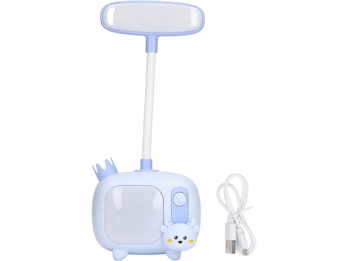 Luminária De Leitura Infantil, Luminária De Quarto, Base Estilo Tv, Haste Flexível De Silicone, Carregamento Usb, Luz