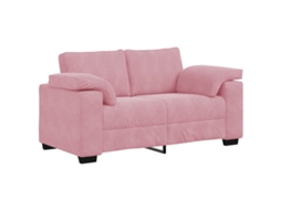Sofá Loveseat Vidaxl Cor-de-rosa Veludo