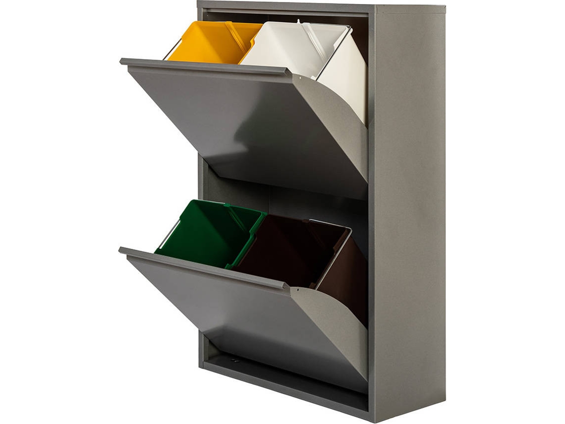 Armário Metálico Reciclagem BEST PRODUCTS GREEN 4 Gavetas Cinzento