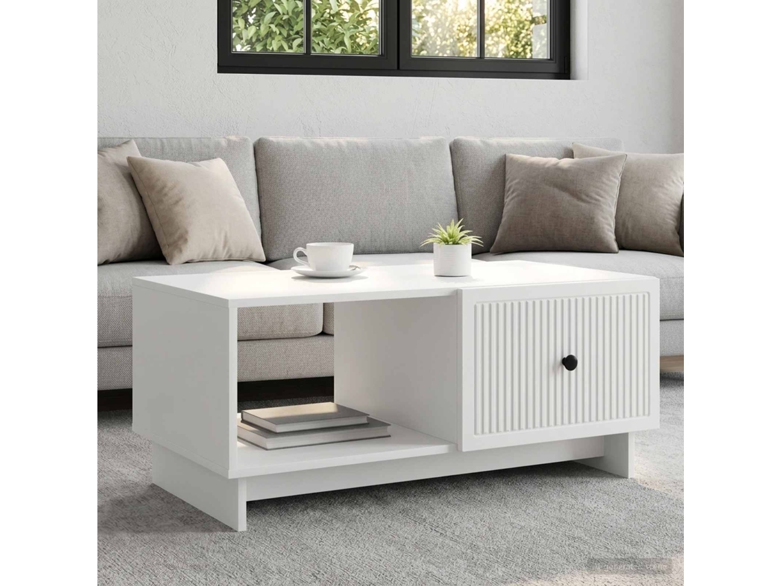 Vidaxl Mesa De Centro Branco 90 X 50 X 40 Cm Derivados De Madeira