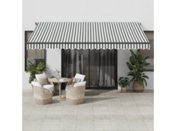 Vidaxl Toldo Retrátil Automático 450x350 Cm Antracite E Branco