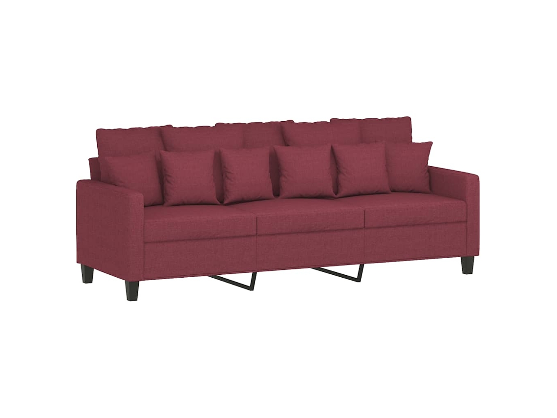 3-seater Sofa, 3-seater Sofas Vidaxl Vermelho Tecido (n/a)