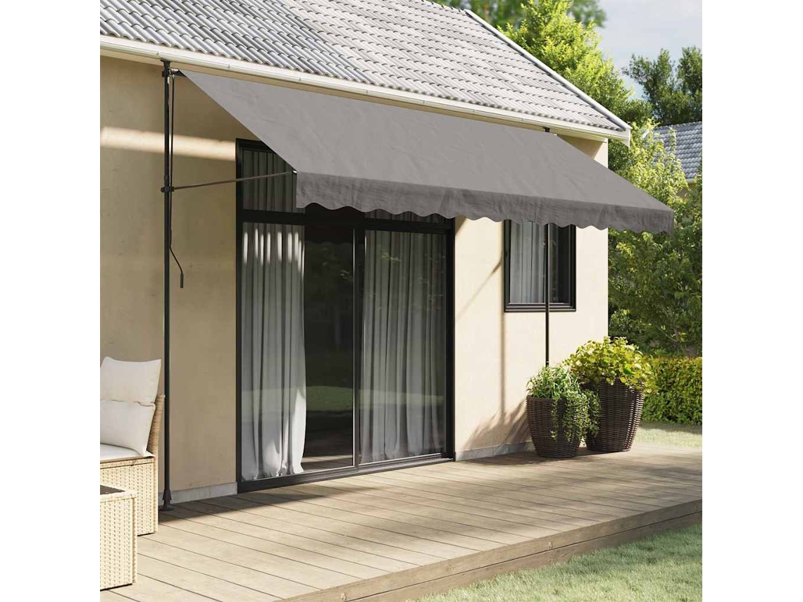 Vidaxl Toldo Retrátil 350x150 Cm Tecido E Aço Antracite