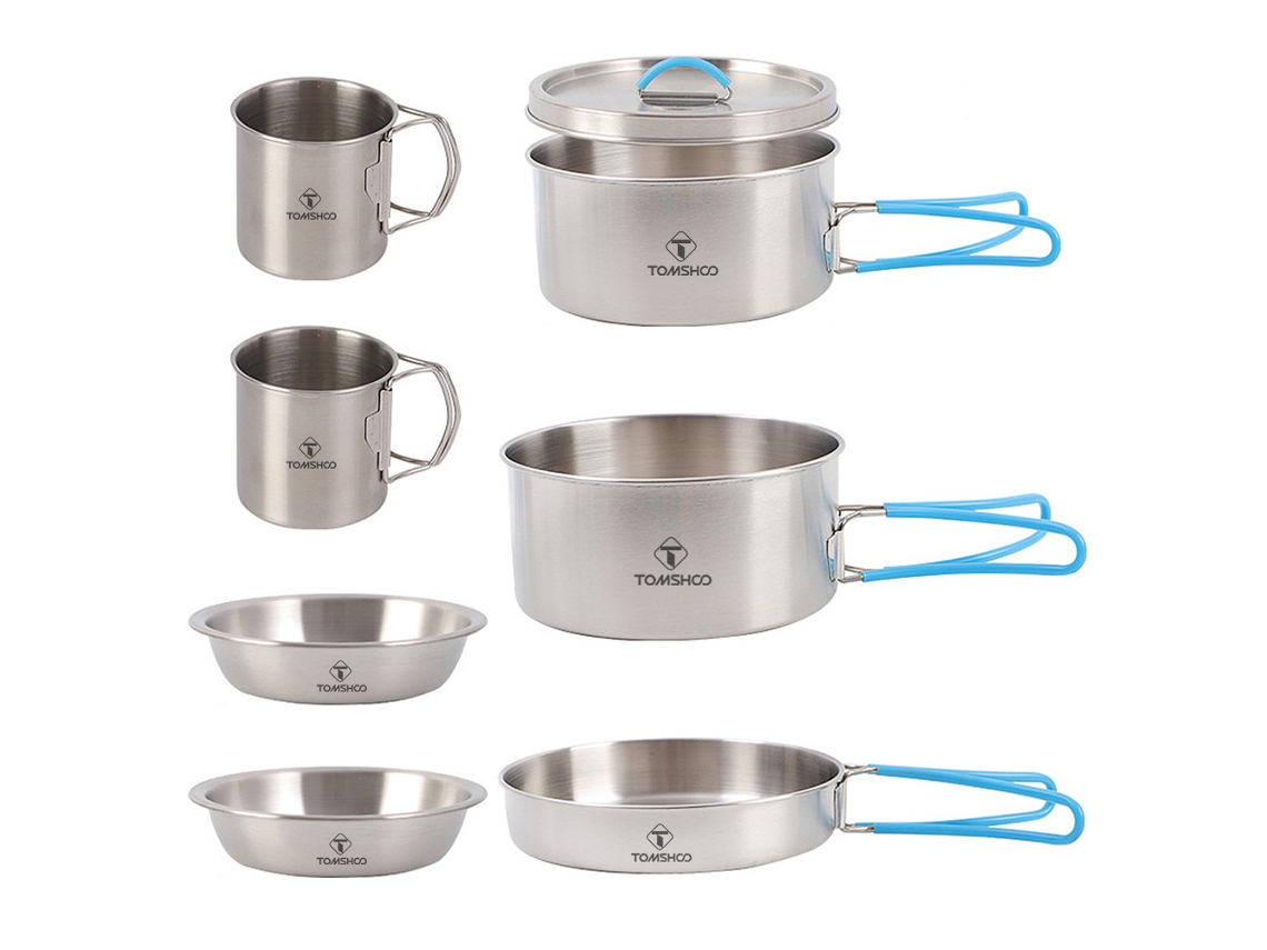 Conjunto de Panelas de Camping Inox para 2 Pessoas