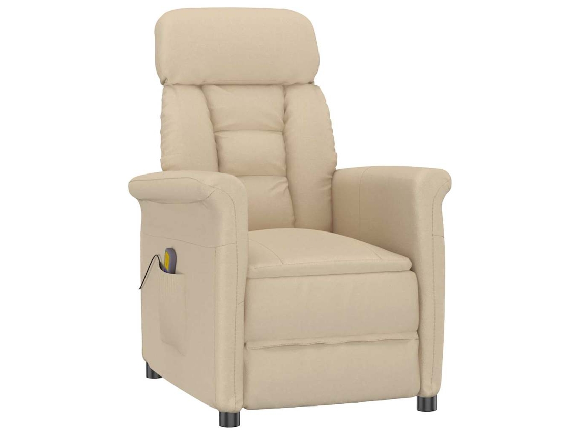 Vidaxl Cadeira De Massagem Creme 96.5 X 70.5 X 95 Cm Microfibra