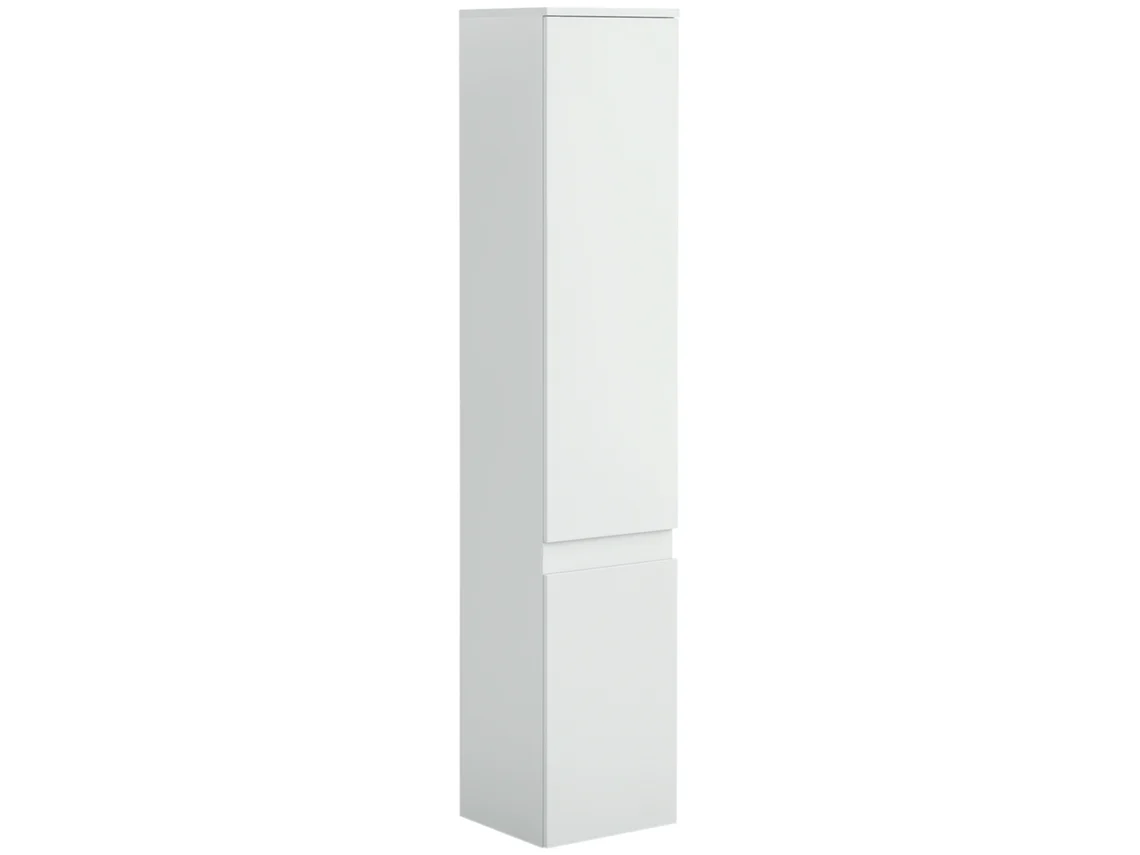 Coluna de arrumação para casa de banho com 2 armários e 3 prateleiras ajustáveis, branca, 30 x 28 x 152,5 cm | S/MARCA