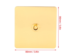 Laxiscreed Interruptor De Duas Repartições Ac250v 1g, Painel Em Aço Inoxidável Dourado