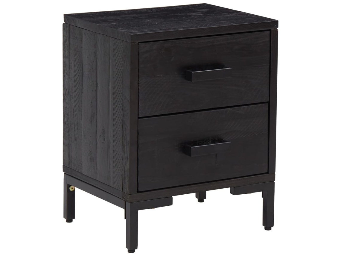 Bedside Cabinet, Bedside Cabinets Vidaxl Preto Madeira De Pinho (36 X 30 X 45 Cm)