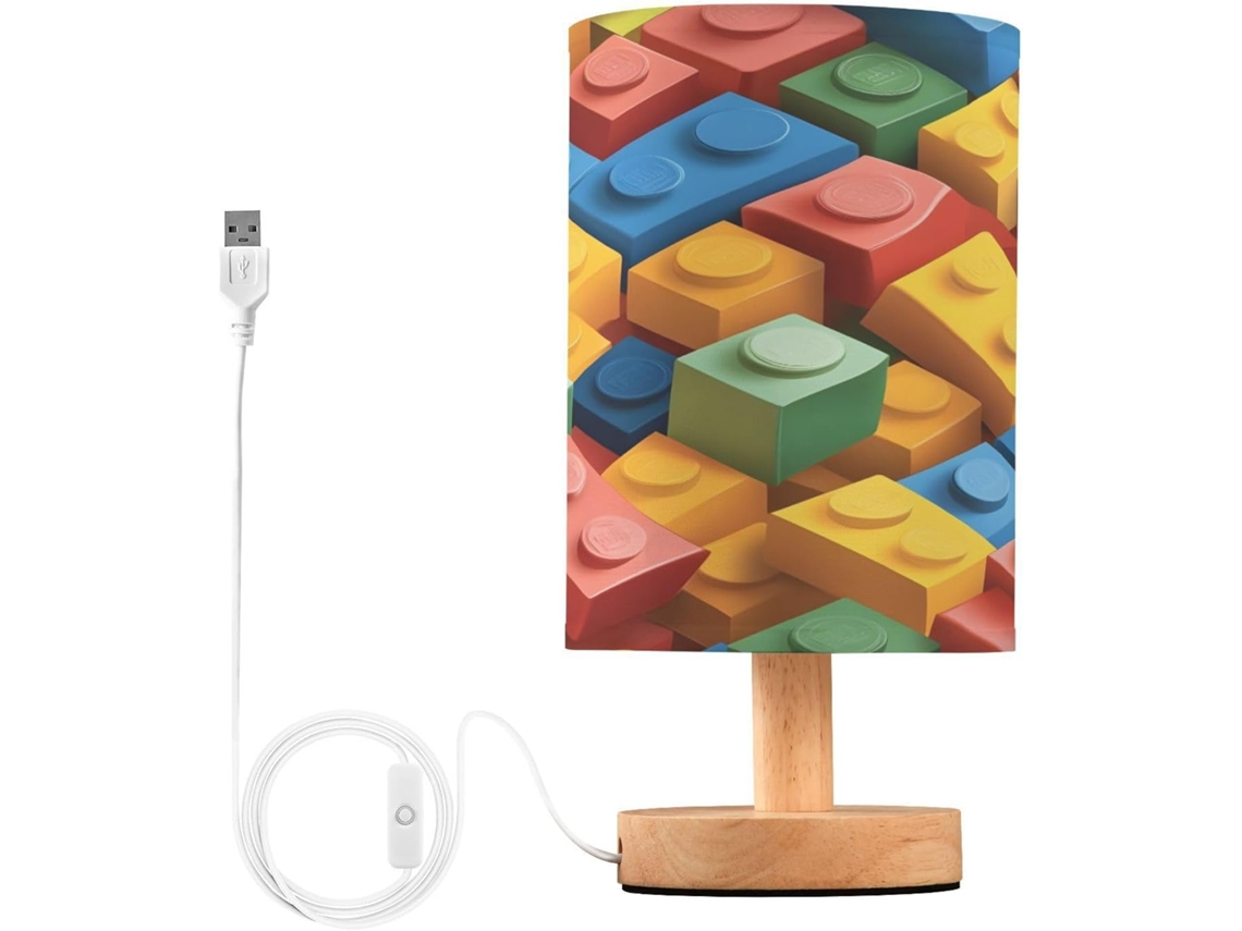 Abajur De Cabeceira Colorido Para Quarto, Com Portas de Regamento Usb C, Luminária De Mesa Cabeceira, Luminária de