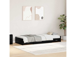 Vidaxl Estrutura da Cama com Cabeceira Carvalho Preto 98.5 X 200 Cm