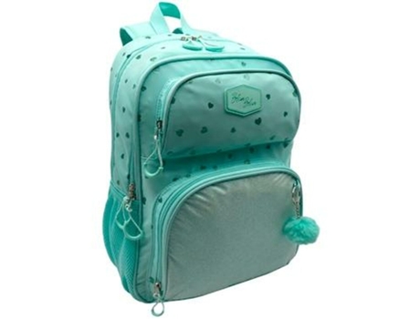 Mochila Escolar BLIN-BLIN Turquesa 42 x 31 x 17 cm Corações