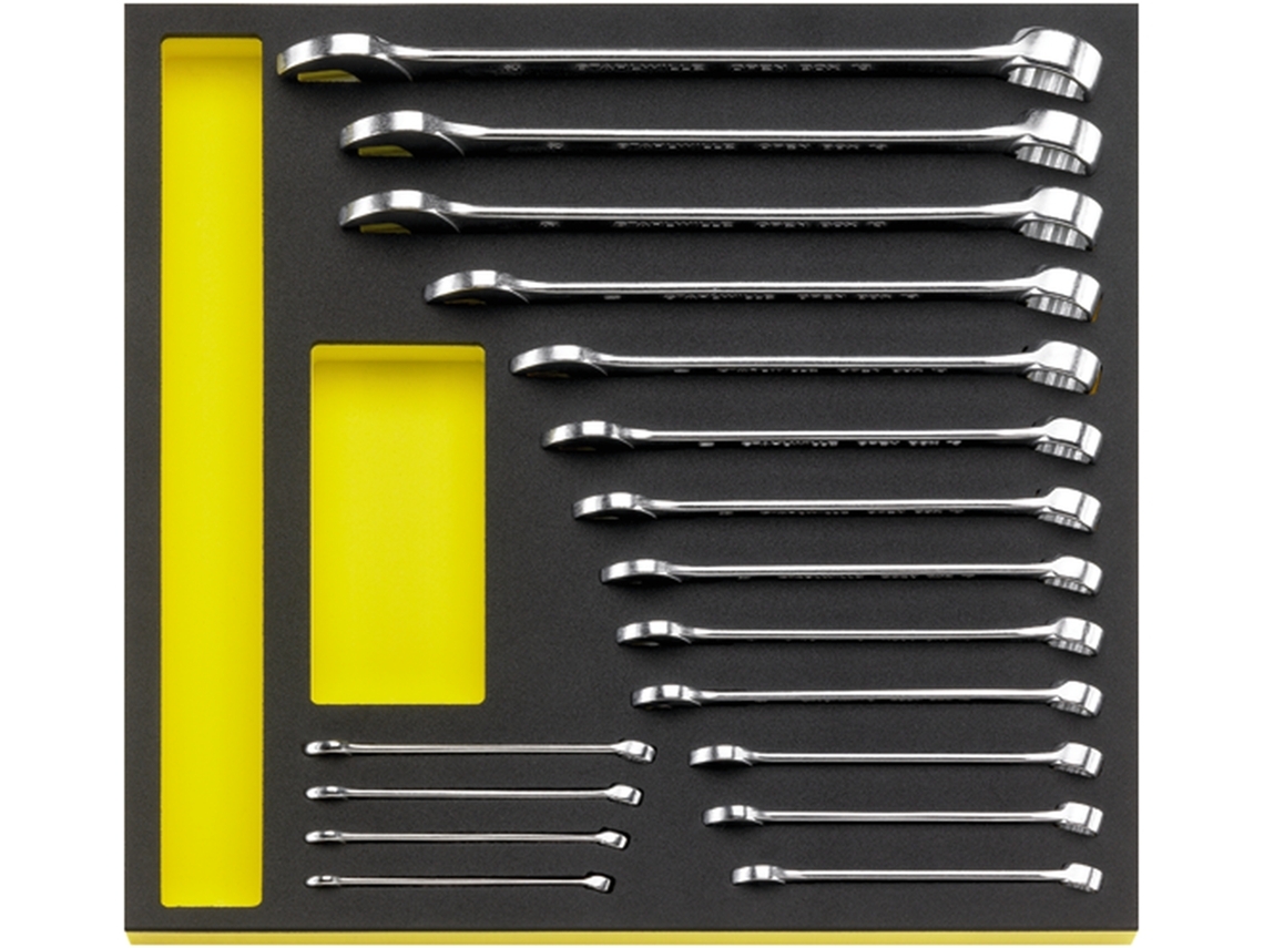 Conjunto de chaves combinadas de bandeja Tcs Boca fixa/Str.-Box opcional Tcs 13/17,6-24Mm Mf STAHLWILLE