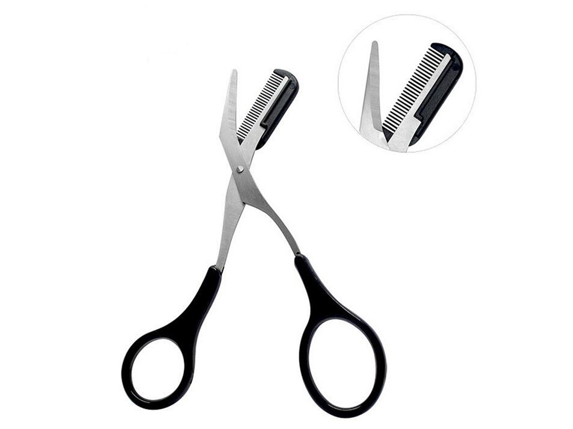 Aparador De Sobrancelhas Profissional De Precisão, Ferramenta De Beleza Com Pente E Alças Antiderrapantes, Tom Preto Prateado Para Homens