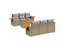Garden Sofa Set, Garden Sofa Sets Vidaxl Bege Rattan / Vime (n/a)