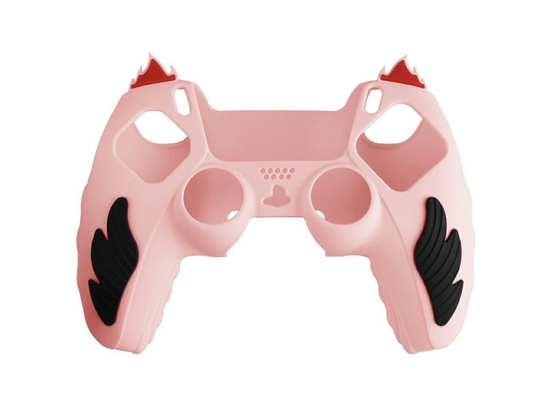 Capa de Silicone para Playstation 5/ps5 com Proteção Antiderrapante e Design de Chamas Rosa BRILVIBERA