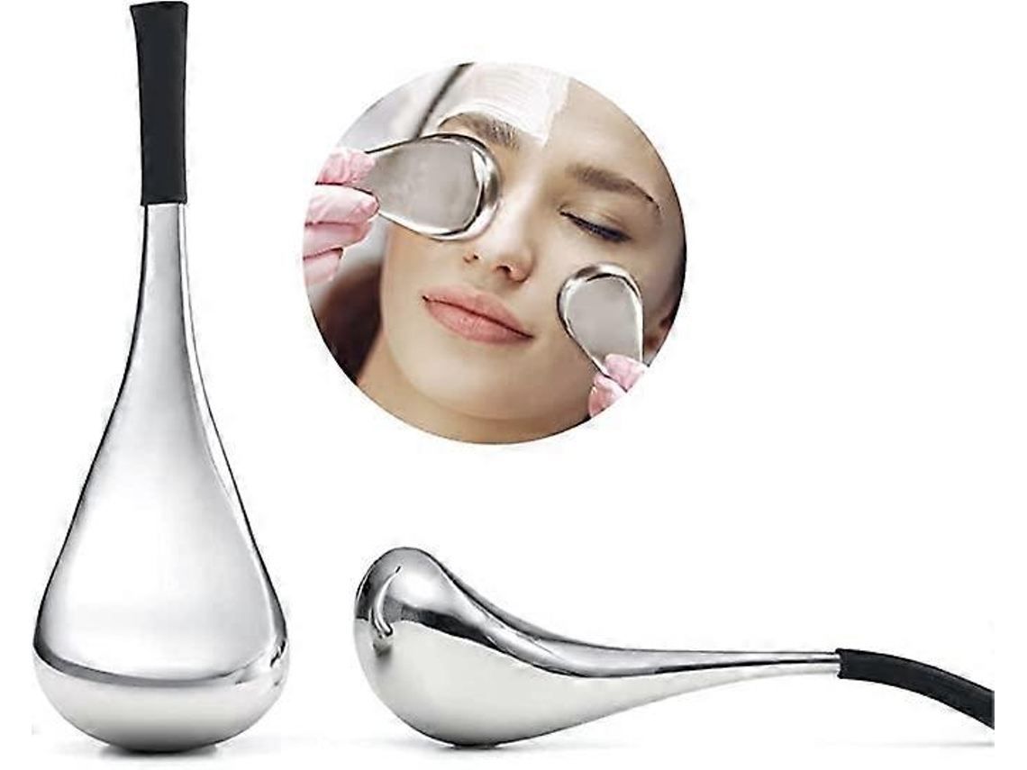 Bastões de crioterapia em aço inoxidável para massagem facial, com esferas de gel, rolos refrescantes para a região dos olhos e pés, tratamento anti-inchaço.