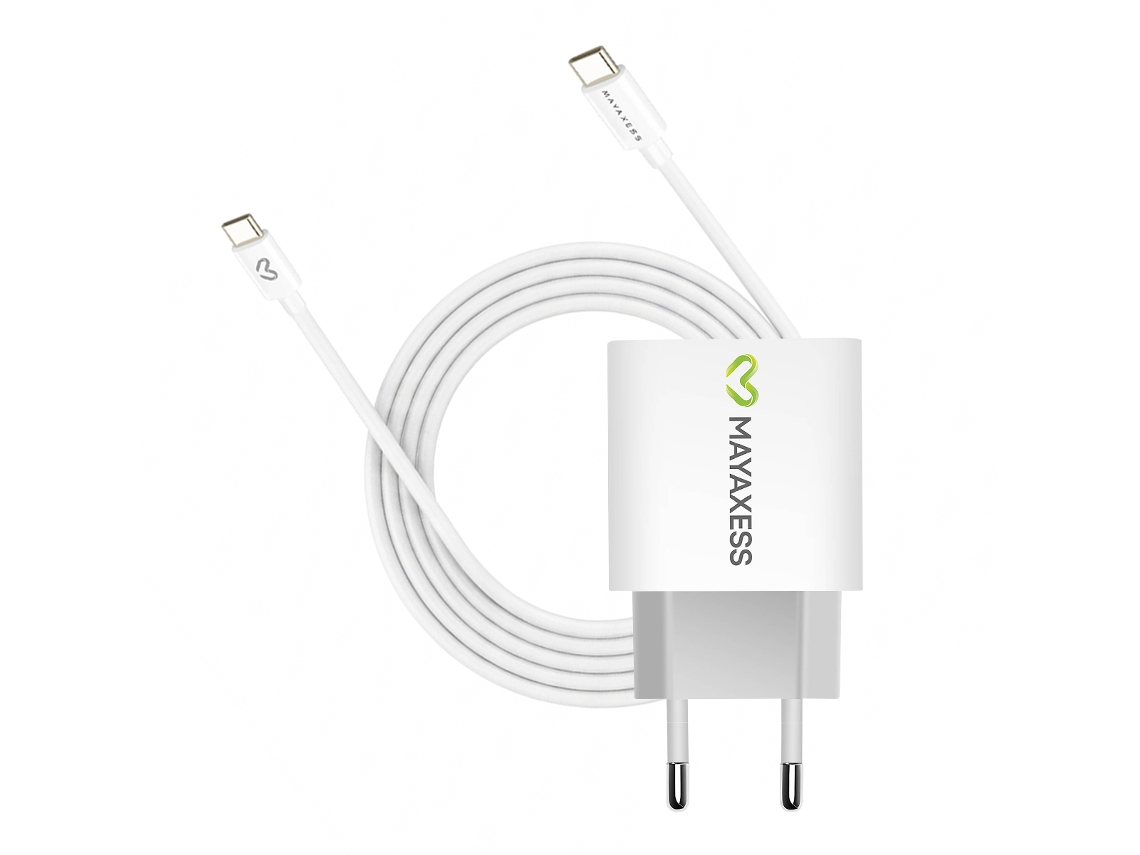 Mayaxess Carregador De Parede Para Galaxy S23 Plus 20w + Cabo Usb-c 1m Branco