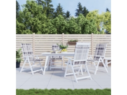 Vidaxl Almofadões Cadeiras Altas De Jardim 4pcs Tecido Xadrez Cinza