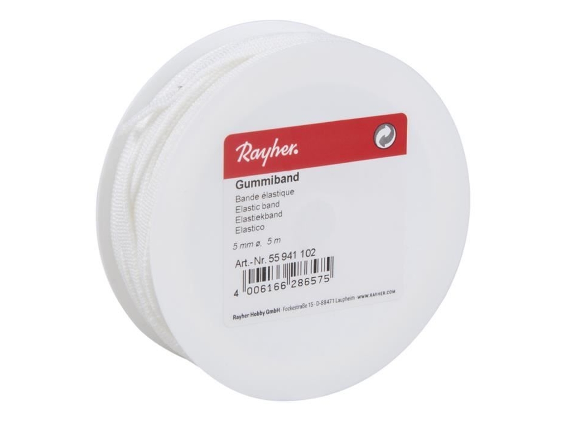 Elástico - RAYHER - 5mm - Branco