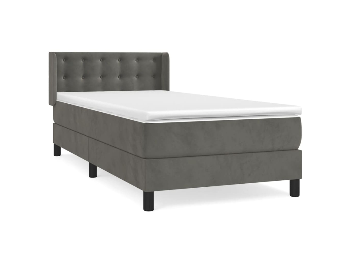 Box Spring Bed, Box Spring Beds Vidaxl Cinzeto Veludo (90 X 200 Cm)