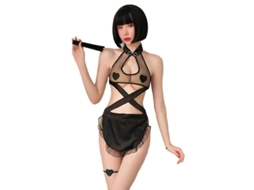 2026 roupa Interior Sexy Kimono de Renda com Alças, Pijama Transparente com Tanga, Design Sem Costas, para Mulheres