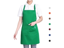 Delantal De Cozinha Ajustável Com Bolsos Material Misturado Resistente À Água E Manchas Verde