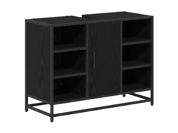 Armário de Banheiro com Porta Carvalho Preto 80x33x60 cm MAISON EXCLUSIVE