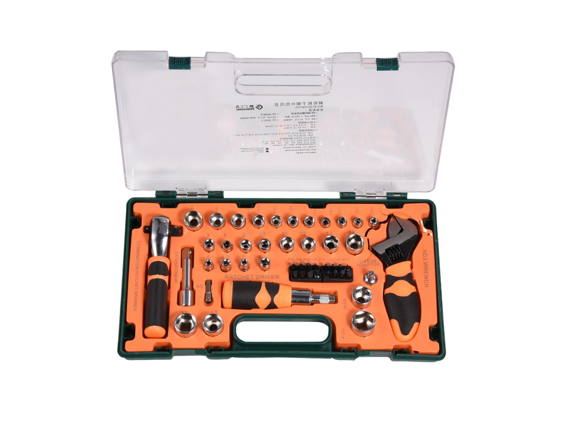Kit de Ferramentas para Reparo de Carros 49pcs Aço Crv Chave de Soquete Ratchet | S/MARCA