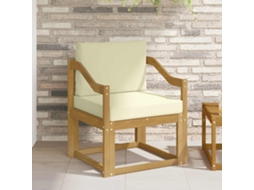Vidaxl 2 Peça Conjunto De Sofás Para Exterior Poliéster Branco E Creme