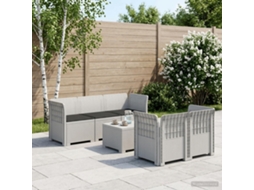 Vidaxl Sofá De Jardim De 5 Pessoas Com Almofadas Visual De Rattan Pp