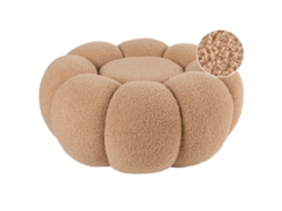 Pufe Beliani Beaufort De Bouclé Castanho 60x60x27