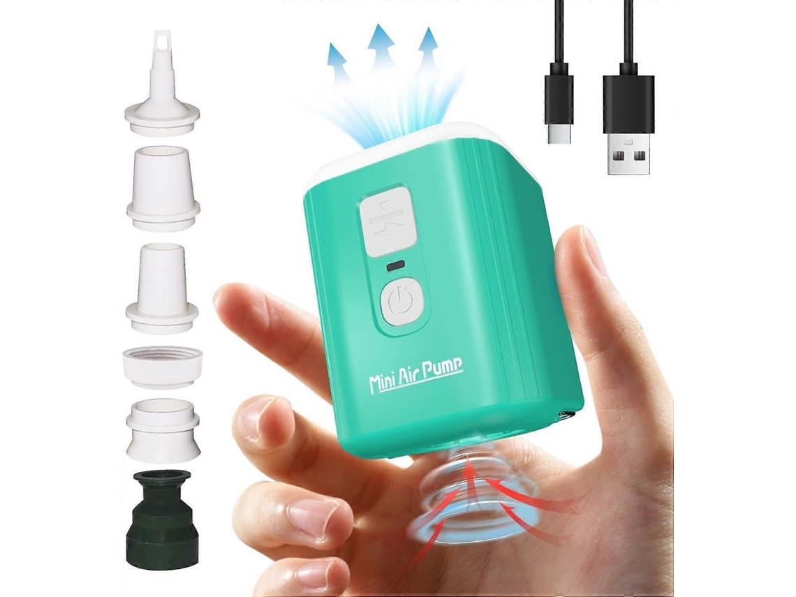 Bomba De Ar Portátil Para Infláveis: Mini Com Bateria 1600mah E Luz Camping - Elétrica Recarregá Vel Sacos Armazenamento A Vácuo Colchões Infláveis.