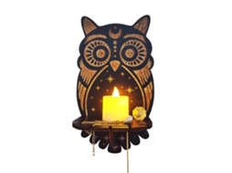 Pendente de Madeira com Suporte e Luz Led para Ambiente Aconchegante