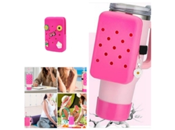 Capa De Silicone Em Formato De Taça Stanley Cup Com Bolso Para Celular, Vermelha.