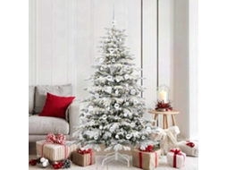 Vidaxl Árvore De Natal Articulada Artificial Branco 180 Cm Pe E Pvc