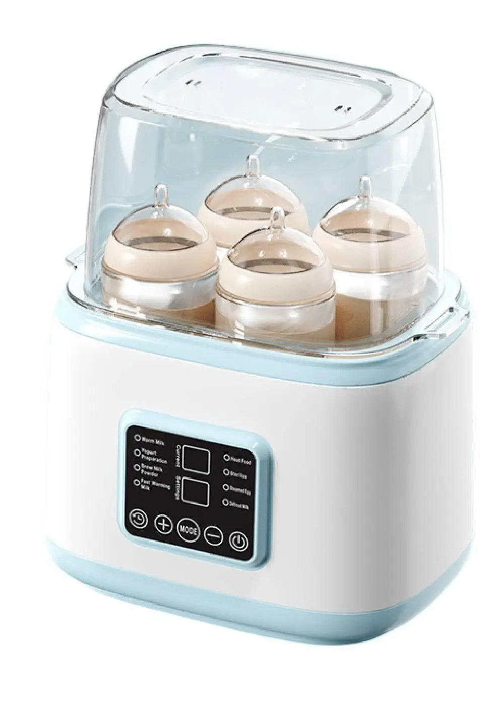 Aquecedor De Mamadeiras Eifson 8 Em 1 Com Temporizador, Capacidade Para 4 Mamadeiras - Azul
