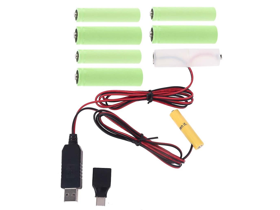 A Rede Elétrica Usb/Tipo C Converte para Eliminador de Bateria Aa Aaa Pode Substituir a Bateria de 1-4 Unidades ALLINLESS