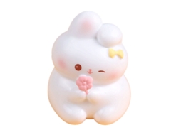 Figura de Coelho em Resina para Decoração de Mesa