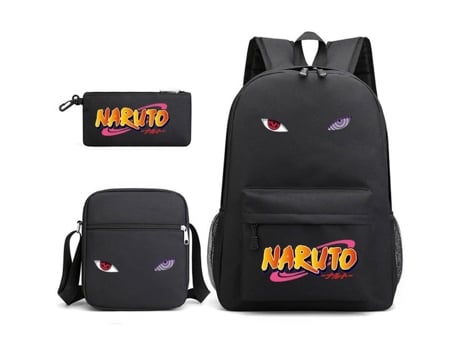 Mochila De Mulher Penghuolong Fofa Estampa Animados Naruto Kakashi Itachi Sasuke Personagem Mangá Poliéster Preto (40 Cm)