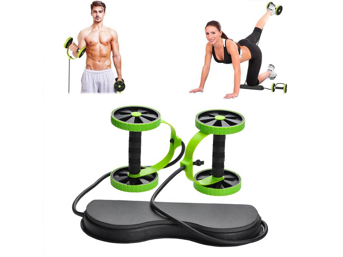 Abdominal Roda Dupla Ab Roller Gym Home Muscle E Aquaforge