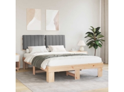 Vidaxl Estrutura De Cama Com Cabeceira Estofada Cinzento-claro