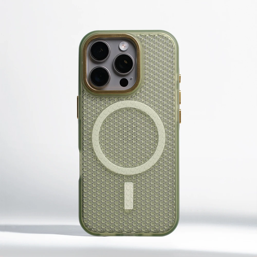 Capa De Celular Com Resfriamento (verde Para Iphone 15 Pro), Compatível Com Carregamento Sem Fio.