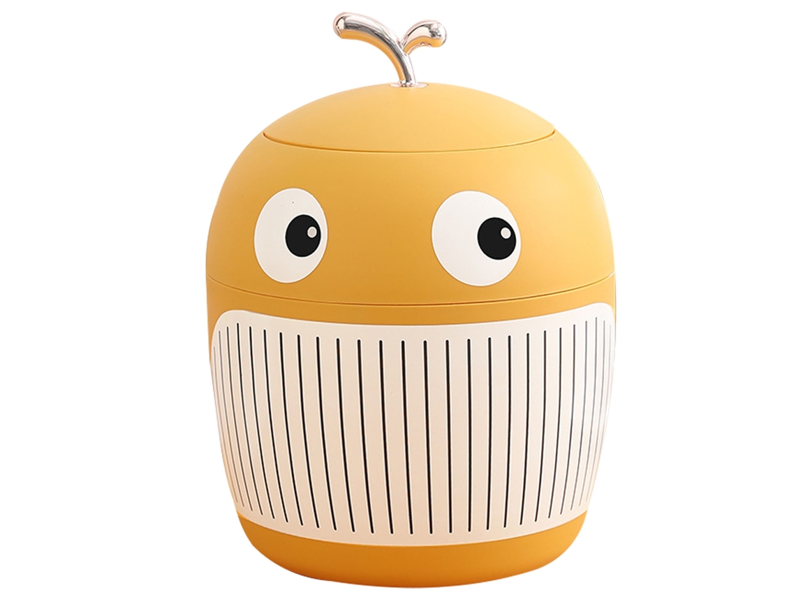 Baok-lixeira Pequena Baleia Fofa Mini Lixeira De Mesa Portátil Multifuncional Light Luxury Para Escritório Mesa De Chá Amarelo Palito