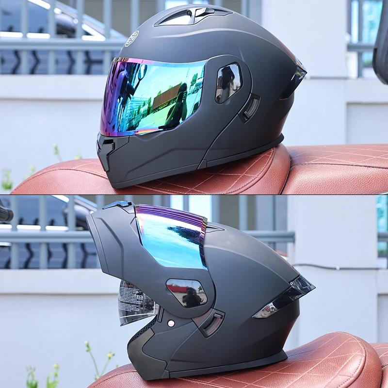 Capacete Modular Para Motocicleta (xl) Dot Abs Com Viseiras Duplas Articuladas