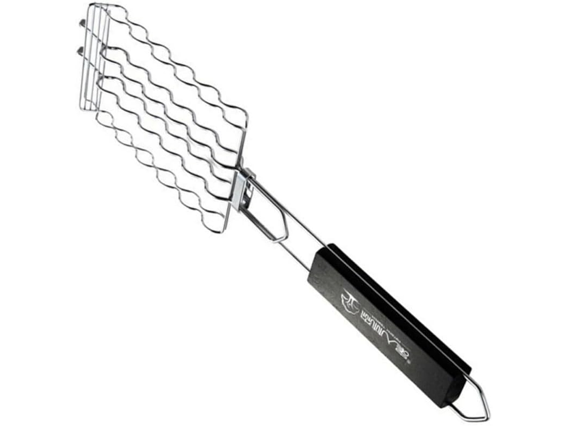 Pinça Para Grelhar Packove Em Aço Inoxidável Com Cabo De Madeira, Prática E Com Trava, Ideal Para Churrascos Ao Ar Livre