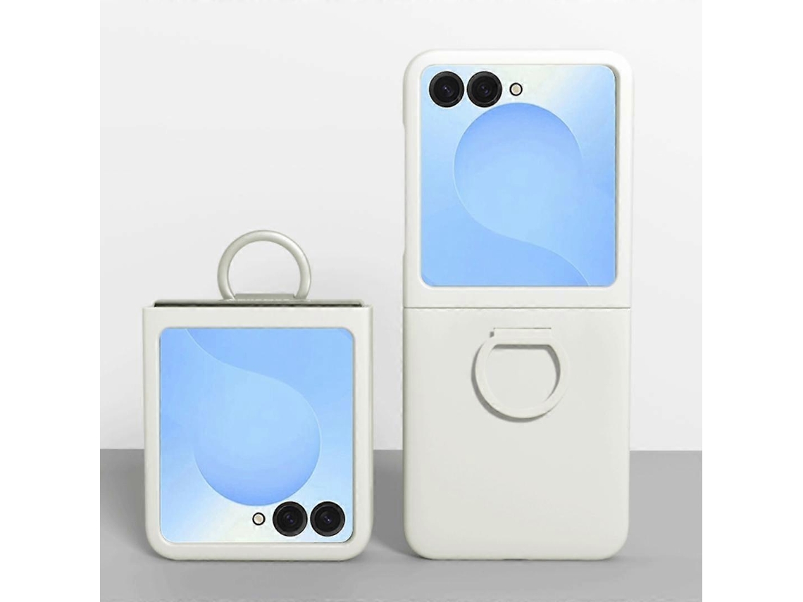 Capa De Celular Samsung Galaxy Z Flip7 Fe Com Suporte Para Anel E Janela Grande, Toque Suave E Em Policarbonato (pc).