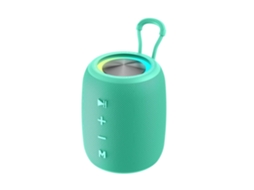 Alto‑falante Bluetooth Compacto De Graves Potentes, Portátil Para Mesa E Exterior, Cor Verde Esmeralda