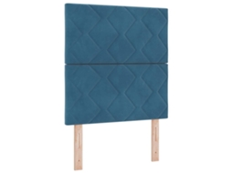 Cabeceira | Painel De Cama Azul Escuro 80 Cm Veludo