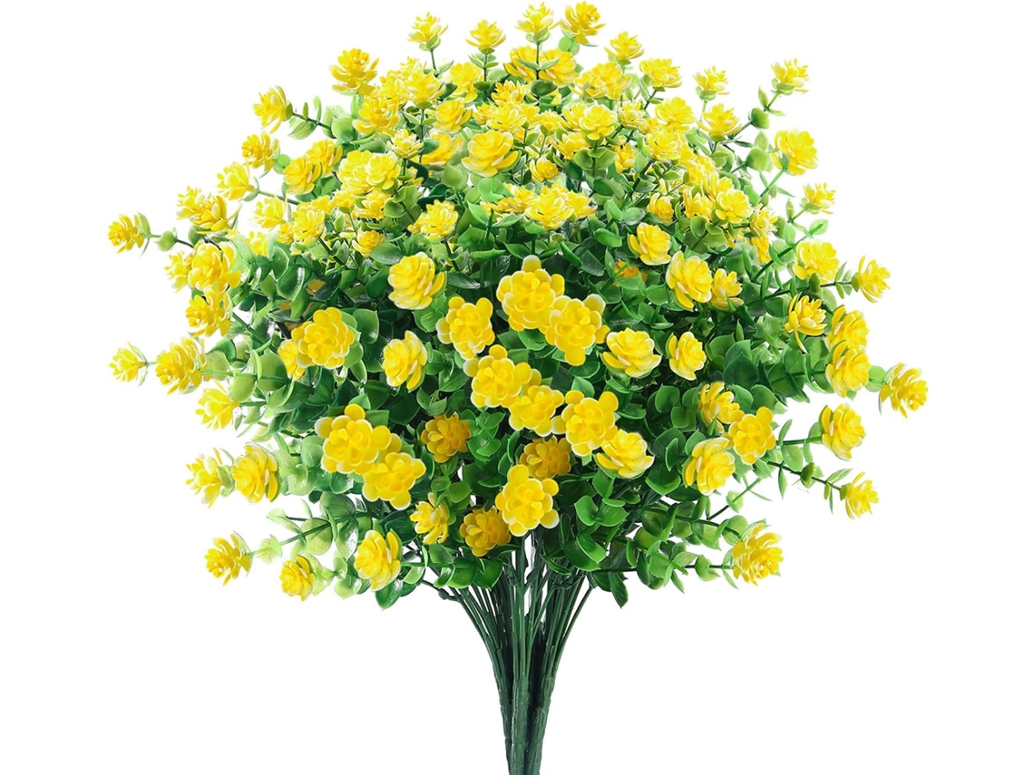 6 Buquês de Flores Artificiais para Decoração Externa, Zqkla AQUAFORGE
